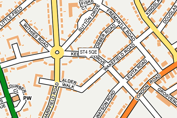 ST4 5QE map - OS OpenMap – Local (Ordnance Survey)