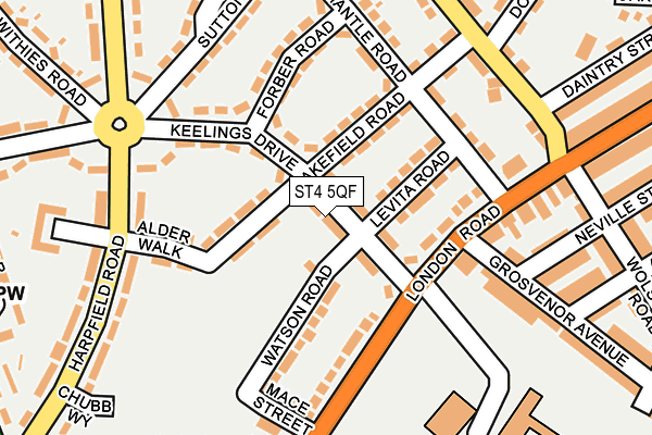 ST4 5QF map - OS OpenMap – Local (Ordnance Survey)