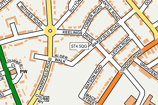 ST4 5QG map - OS OpenMap – Local (Ordnance Survey)