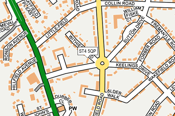 ST4 5QP map - OS OpenMap – Local (Ordnance Survey)