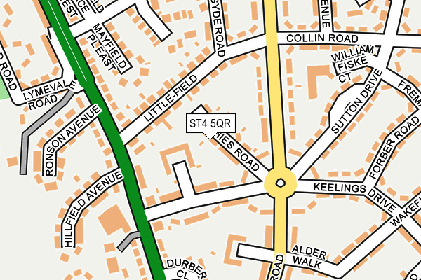 ST4 5QR map - OS OpenMap – Local (Ordnance Survey)