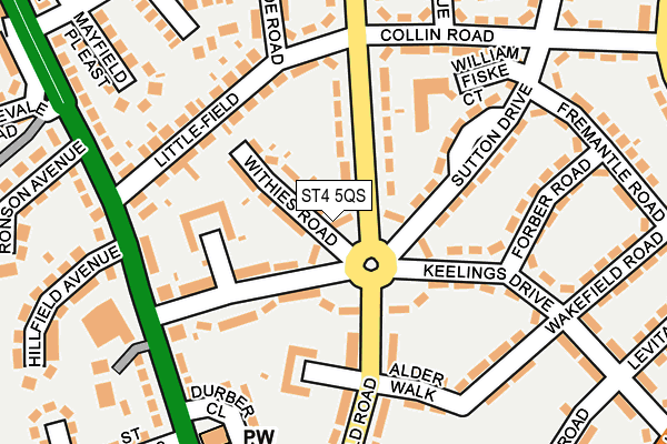 ST4 5QS map - OS OpenMap – Local (Ordnance Survey)