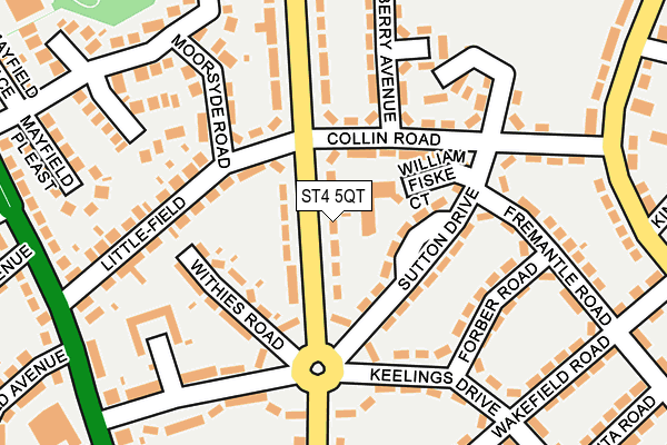 ST4 5QT map - OS OpenMap – Local (Ordnance Survey)