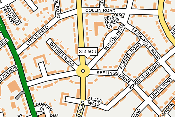 ST4 5QU map - OS OpenMap – Local (Ordnance Survey)