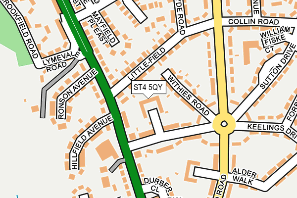 ST4 5QY map - OS OpenMap – Local (Ordnance Survey)