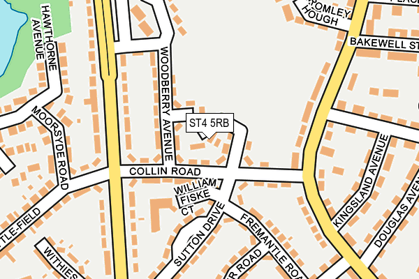 ST4 5RB map - OS OpenMap – Local (Ordnance Survey)