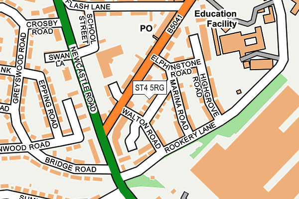 ST4 5RG map - OS OpenMap – Local (Ordnance Survey)