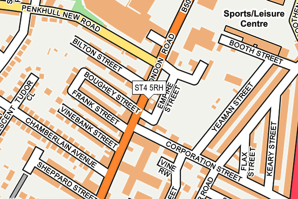 ST4 5RH map - OS OpenMap – Local (Ordnance Survey)