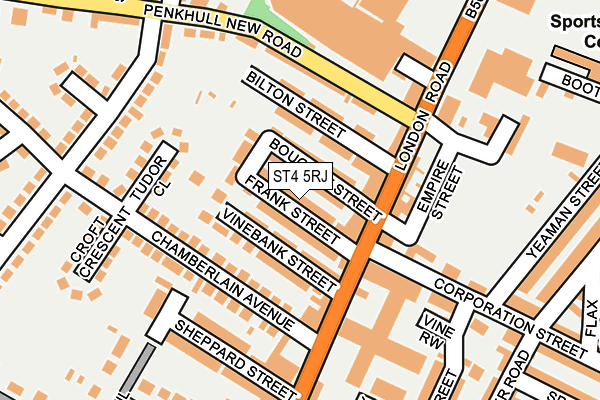 ST4 5RJ map - OS OpenMap – Local (Ordnance Survey)
