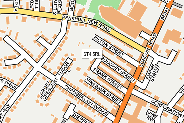 ST4 5RL map - OS OpenMap – Local (Ordnance Survey)