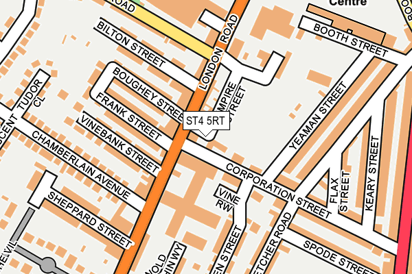 ST4 5RT map - OS OpenMap – Local (Ordnance Survey)