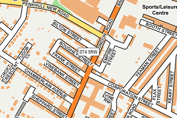 ST4 5RW map - OS OpenMap – Local (Ordnance Survey)