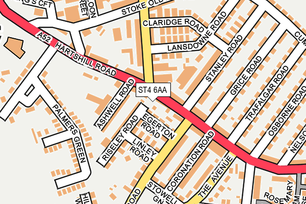 ST4 6AA map - OS OpenMap – Local (Ordnance Survey)