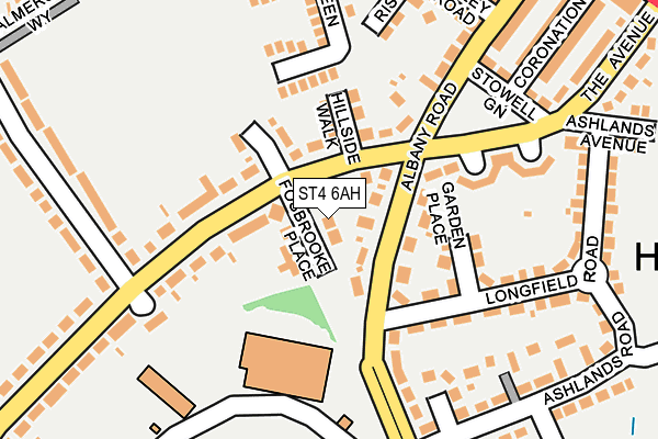 ST4 6AH map - OS OpenMap – Local (Ordnance Survey)