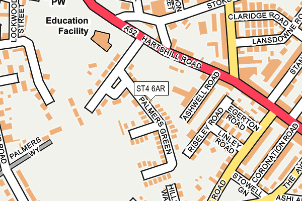 ST4 6AR map - OS OpenMap – Local (Ordnance Survey)