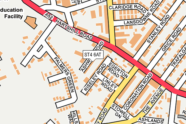 ST4 6AT map - OS OpenMap – Local (Ordnance Survey)