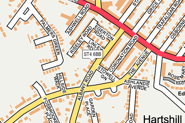 ST4 6BB map - OS OpenMap – Local (Ordnance Survey)
