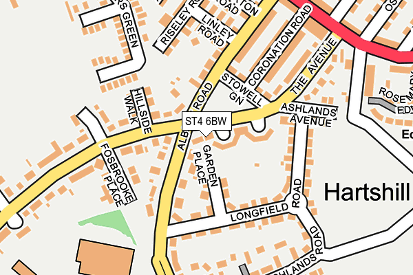 ST4 6BW map - OS OpenMap – Local (Ordnance Survey)