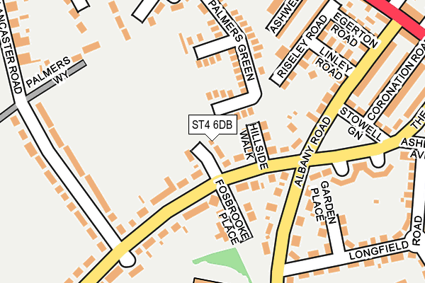 ST4 6DB map - OS OpenMap – Local (Ordnance Survey)