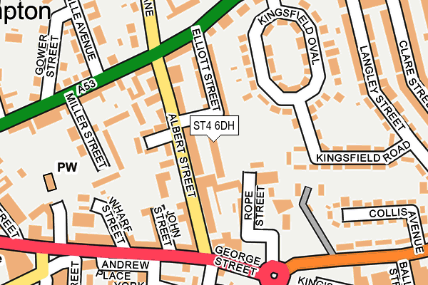 ST4 6DH map - OS OpenMap – Local (Ordnance Survey)