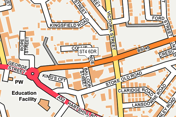 ST4 6DR map - OS OpenMap – Local (Ordnance Survey)