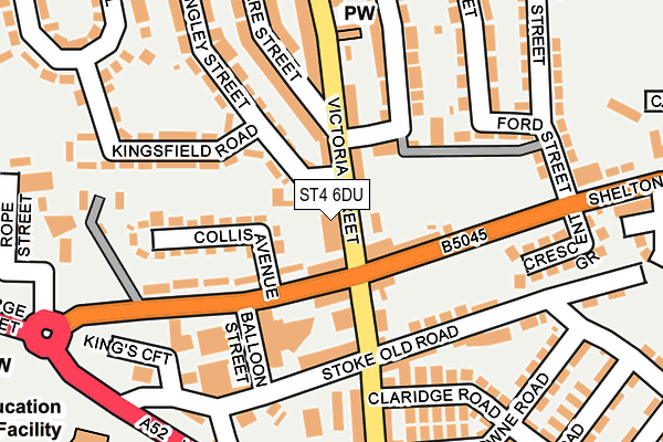ST4 6DU map - OS OpenMap – Local (Ordnance Survey)
