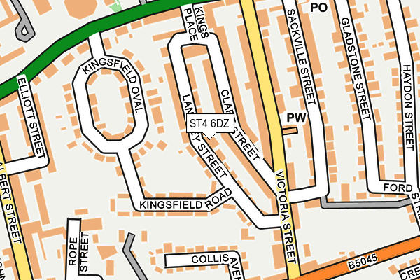 ST4 6DZ map - OS OpenMap – Local (Ordnance Survey)
