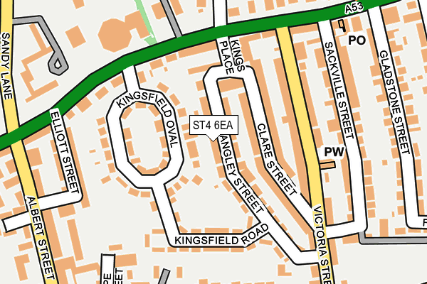 ST4 6EA map - OS OpenMap – Local (Ordnance Survey)