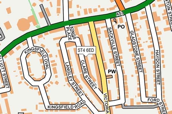 ST4 6ED map - OS OpenMap – Local (Ordnance Survey)