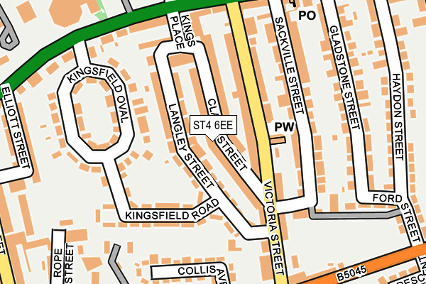 ST4 6EE map - OS OpenMap – Local (Ordnance Survey)