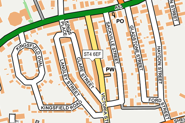 ST4 6EF map - OS OpenMap – Local (Ordnance Survey)