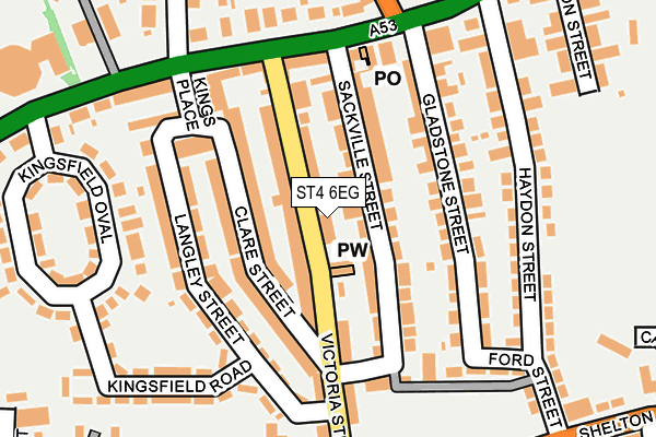 ST4 6EG map - OS OpenMap – Local (Ordnance Survey)