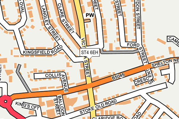 ST4 6EH map - OS OpenMap – Local (Ordnance Survey)