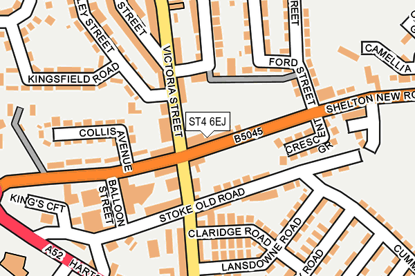 ST4 6EJ map - OS OpenMap – Local (Ordnance Survey)