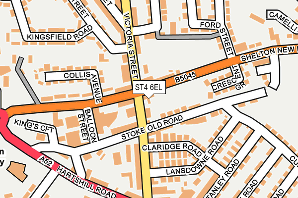 ST4 6EL map - OS OpenMap – Local (Ordnance Survey)