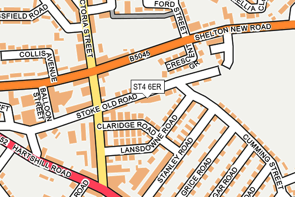 ST4 6ER map - OS OpenMap – Local (Ordnance Survey)