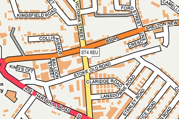 ST4 6EU map - OS OpenMap – Local (Ordnance Survey)