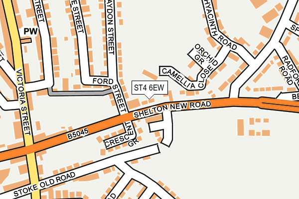 ST4 6EW map - OS OpenMap – Local (Ordnance Survey)