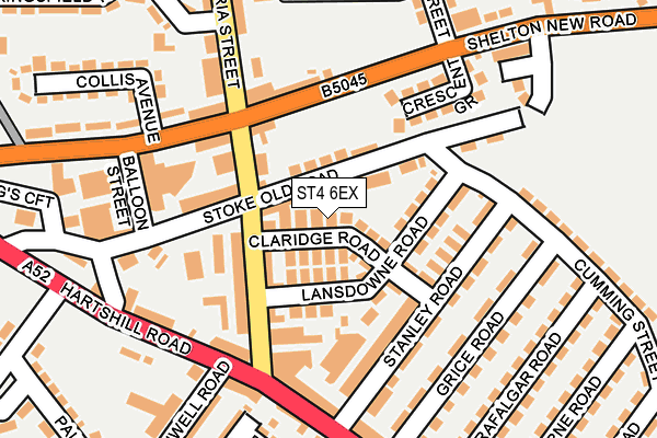 ST4 6EX map - OS OpenMap – Local (Ordnance Survey)