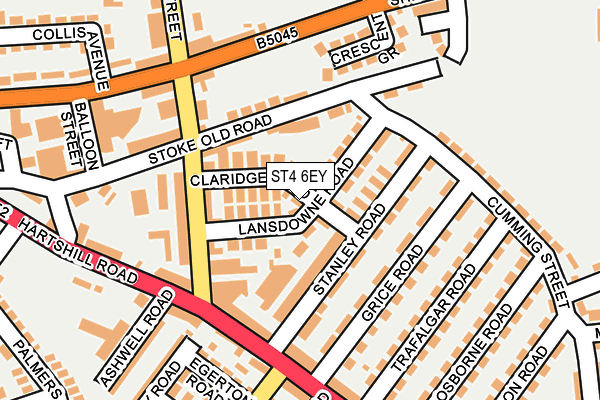 ST4 6EY map - OS OpenMap – Local (Ordnance Survey)