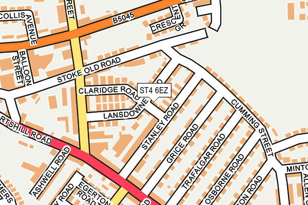 ST4 6EZ map - OS OpenMap – Local (Ordnance Survey)