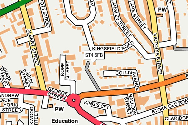 ST4 6FB map - OS OpenMap – Local (Ordnance Survey)