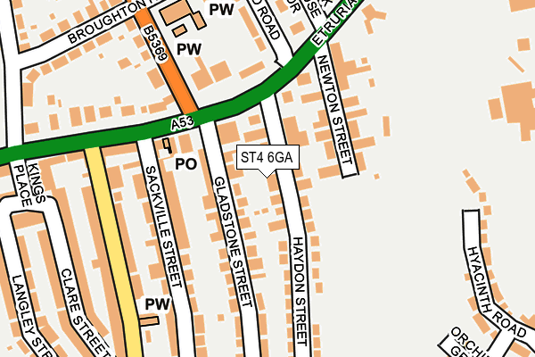 ST4 6GA map - OS OpenMap – Local (Ordnance Survey)