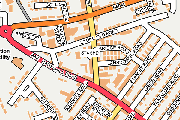ST4 6HD map - OS OpenMap – Local (Ordnance Survey)