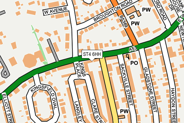 ST4 6HH map - OS OpenMap – Local (Ordnance Survey)