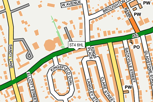 ST4 6HL map - OS OpenMap – Local (Ordnance Survey)