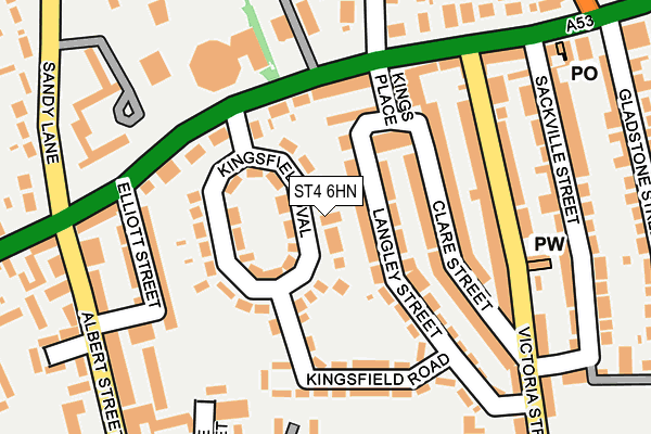 ST4 6HN map - OS OpenMap – Local (Ordnance Survey)