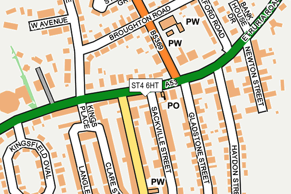 ST4 6HT map - OS OpenMap – Local (Ordnance Survey)