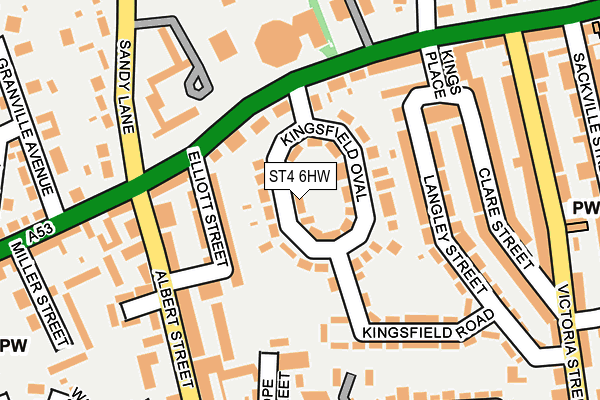 ST4 6HW map - OS OpenMap – Local (Ordnance Survey)