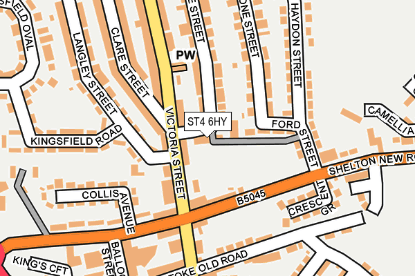 ST4 6HY map - OS OpenMap – Local (Ordnance Survey)